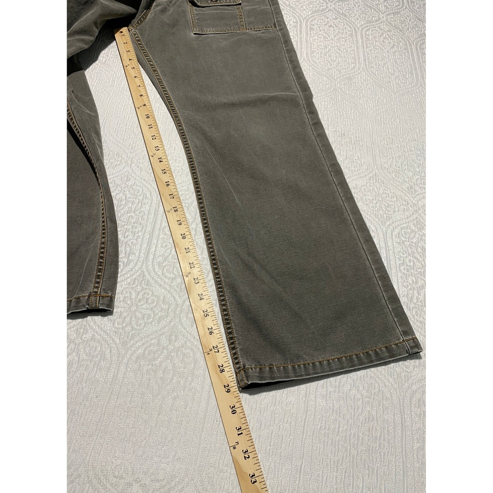Vintage Express Cargo Pants 34x30 Faded Olive Green Wide Leg Utility Y2K Grunge - Picture 7 of 8